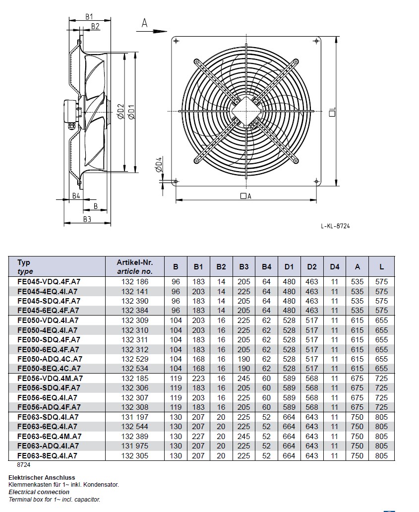 Габаритные размеры FE045-4EQ.4I.A7