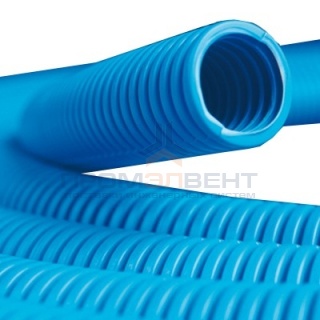 Труба ППЛ гибкая гофр. д.50мм, тяжёлая без протяжки, цвет синий [бухта 15м]
